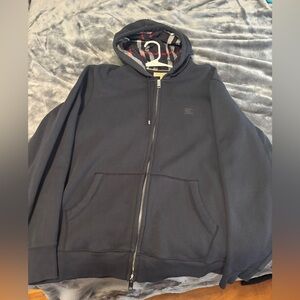 Burberry cotton blend zip up hoodie